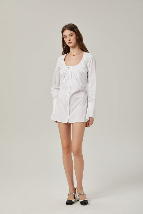 Dina pleatdetail shirt dress