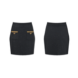 Elena Jacket & Skirt Black Sequin Tweed Set