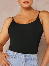 Domenica Bodysuit - Neckline: Spaghetti Strap - Waist Line: Natural (mid Waist) - Fit Type: Slim Fit - Fabric Elasticity: High Stretch