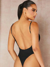 Domenica Bodysuit - Neckline: Spaghetti Strap - Waist Line: Natural (mid Waist) - Fit Type: Slim Fit - Fabric Elasticity: High Stretch