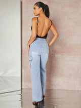 Domenica Bodysuit - Neckline: Spaghetti Strap - Waist Line: Natural (mid Waist) - Fit Type: Slim Fit - Fabric Elasticity: High Stretch
