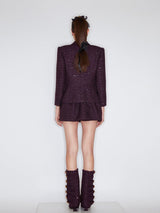 Domenica Mini Skirt - Relaxed Fit - High - Waisted Design - A - Line Style - Elastic Waistband For Comfort - Subtle Shimmer Detailing