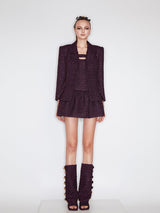 Domenica Mini Skirt - Relaxed Fit - High - Waisted Design - A - Line Style - Elastic Waistband For Comfort - Subtle Shimmer Detailing