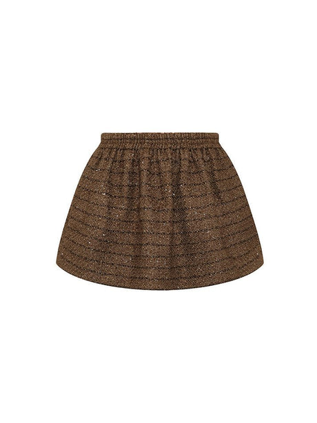 Domenica Mini Skirt - Relaxed Fit - High - Waisted Design - A - Line Style - Elastic Waistband For Comfort - Subtle Shimmer Detailing