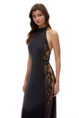 Domnica Black CutOut Maxi Dress with Lace Panels