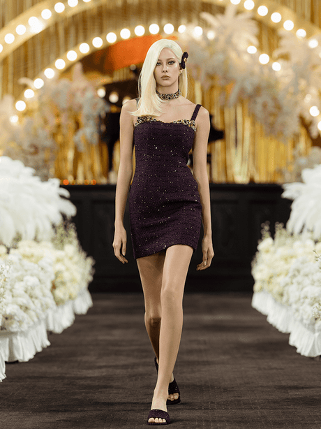 Donatella Dress - Figure - Enhancing Silhouette - Sparkling Embellishments - Delicate Straps - Luxurious Blend
