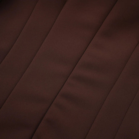 Donatella Midi Dress Brown Twill Asymmetrical Full Skirt Silver - tone Hardware