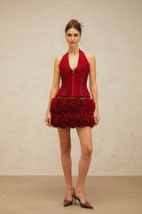 Dorotea Lace - up Top - Halterneck - Sleeveless - Open back - Bodycon design