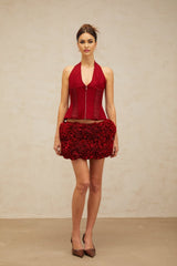 Dorotea Lace - up Top - Halterneck - Sleeveless - Open back - Bodycon design