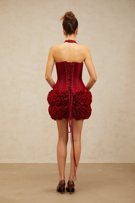 Dorotea Lace - up Top - Halterneck - Sleeveless - Open back - Bodycon design