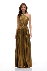 Dorothy Gold Halterneck Pleated Maxi Dress