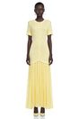 Dorothy Yellow Rhinestone Pleated Maxi Dress
