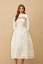 Dulcie White Floral Jacquard Shawl  Dress Set