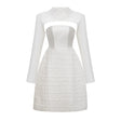 Dulcie White Floral Jacquard Shawl  Dress Set