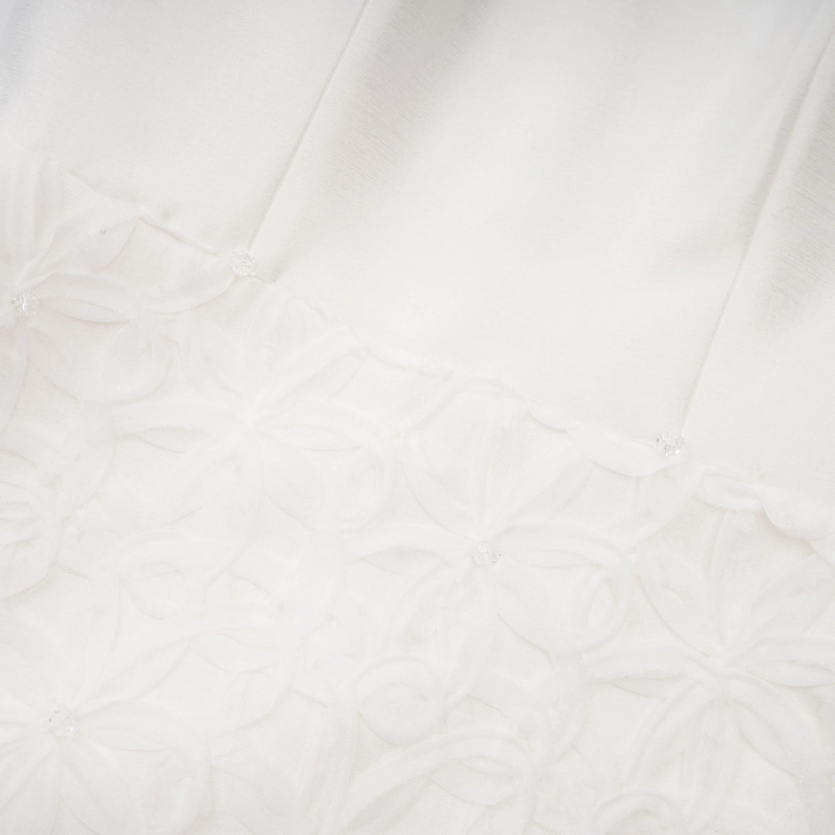 Dulcie White Floral Jacquard Shawl  Dress Set