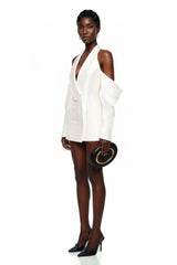 Echidna White Halterneck DoubleBreasted Mini Dress