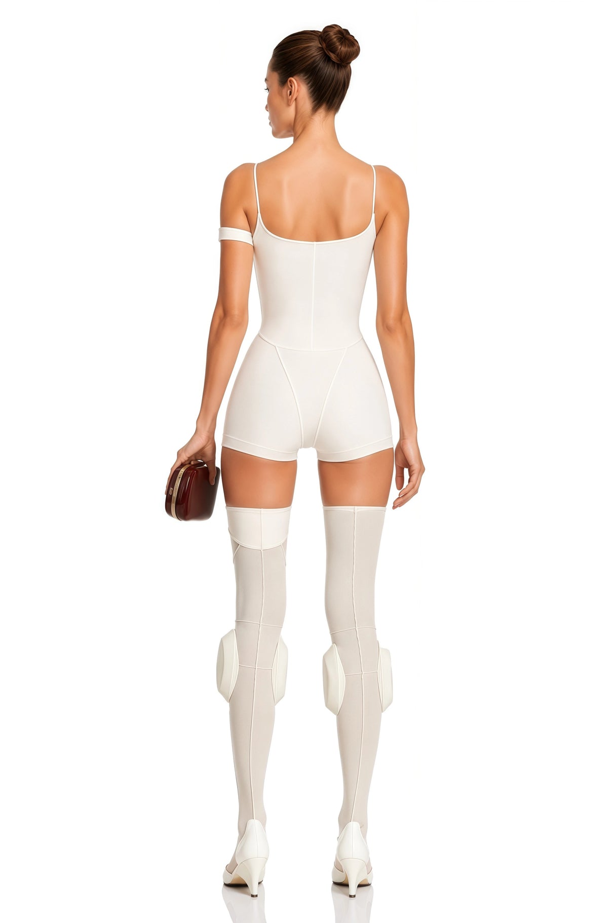 Éclat White Hollow Detail Playsuit