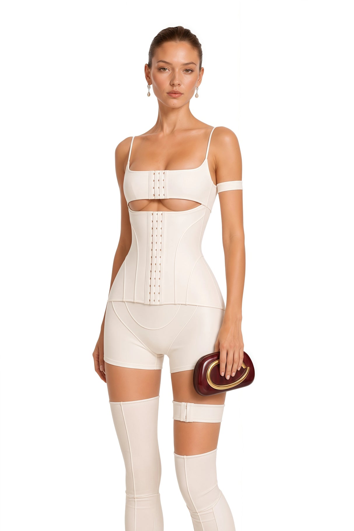 Éclat White Hollow Detail Playsuit