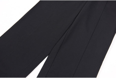 Eden Trousers – High - Waisted Wide - Leg Fit – Decorative Front Buttons – Tailored Relaxed Silhouette – Ideal for Formal Looks