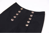 Eden Trousers – High - Waisted Wide - Leg Fit – Decorative Front Buttons – Tailored Relaxed Silhouette – Ideal for Formal Looks