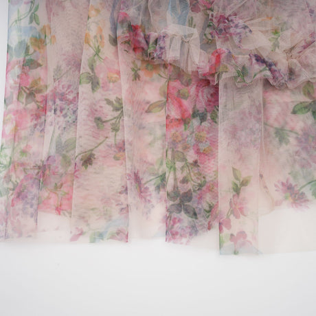 Edvige Midi Dress – Crew Neck – Long Sleeves – Floral Print