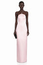 Efsun Pink Off Shoulder Satin Maxi Dress