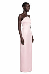 Efsun Pink Off Shoulder Satin Maxi Dress
