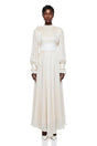 Egeria Cream Ruched Satin Maxi Dress
