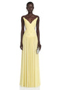 Eglantine Yellow Cross Front Ruched Maxi Dress
