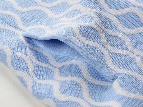 Egle Dress - Flared A - Line Silhouette - Wavy Pattern - Square Neckline - Lightweight Breathable Fabric - Retro - Inspired Trendy Design