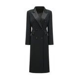 Eithne black doublebreasted long coat