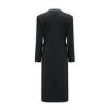 Eithne black doublebreasted long coat
