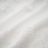 Elaina Midi Dress White Lace - Trim Panelled & Belted