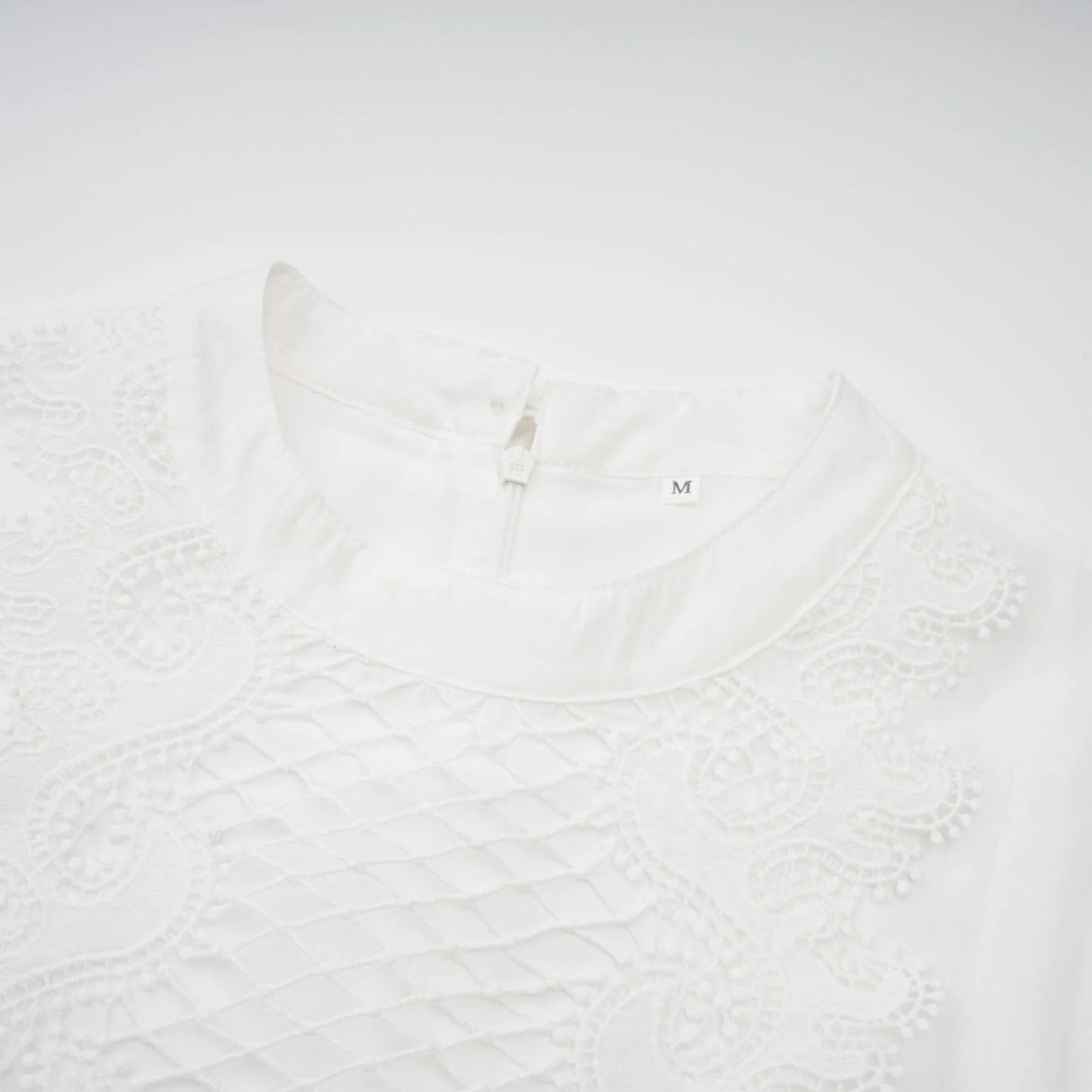Elaina Midi Dress White Lace - Trim Panelled & Belted