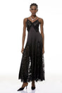 Elara Black CutOut Sequin Maxi Dress