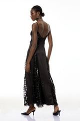 Elara Black CutOut Sequin Maxi Dress