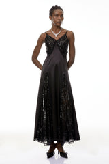 Elara Black CutOut Sequin Maxi Dress