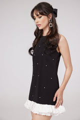 Eléa Black Embellished Mini Dress