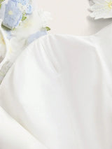 Elegant Floral Embroidery amp Hollow Out Ruched Waist Womens Dress FestivalGoing OutVacation