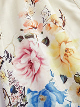 Elegant LinenLike Printed Tie Waist Floral Midi Dress Spring Outfit For Women