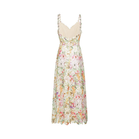 Elegant midikleid dress in lace with floral embroidery details feminine and delicate design