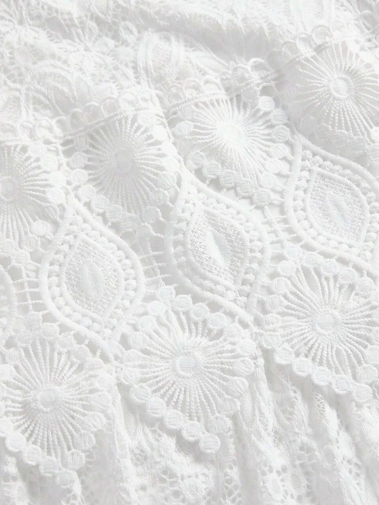 Elegant Solid Color Water Soluble Lace Patchwork Dress