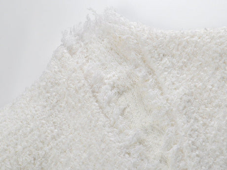 Elena Blazer & Skirt Set - Fringed Edges - Double - Breasted Design - Tailored Fit - Button Details - Versatile Style