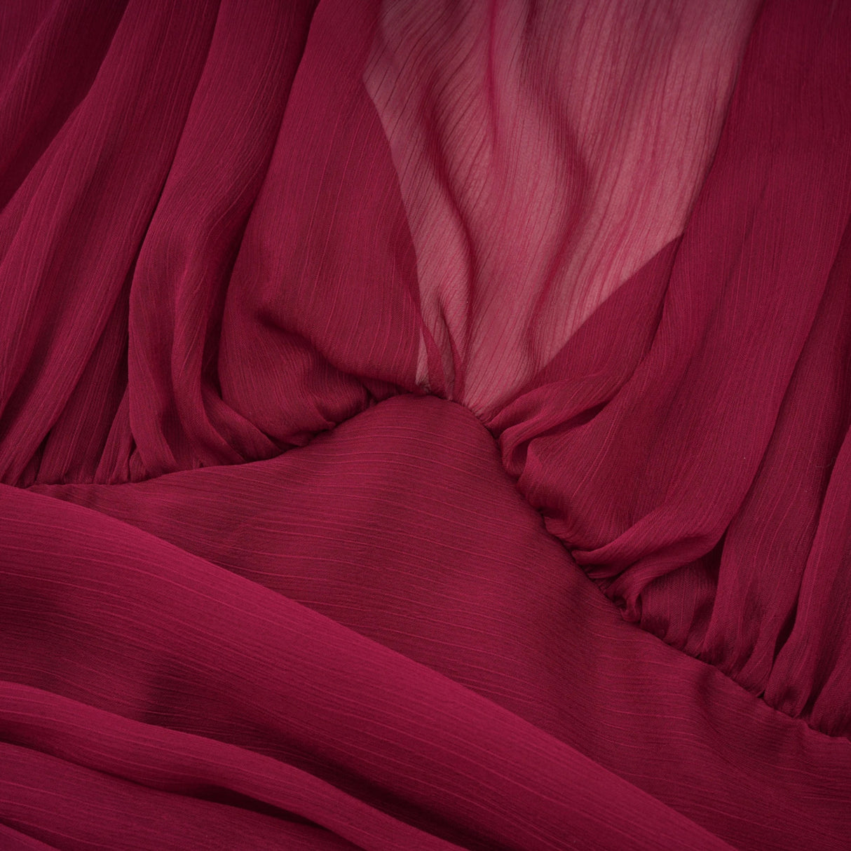 Éléna Burgundy Asymmetrical Ruffled Tulle Mini Dress
