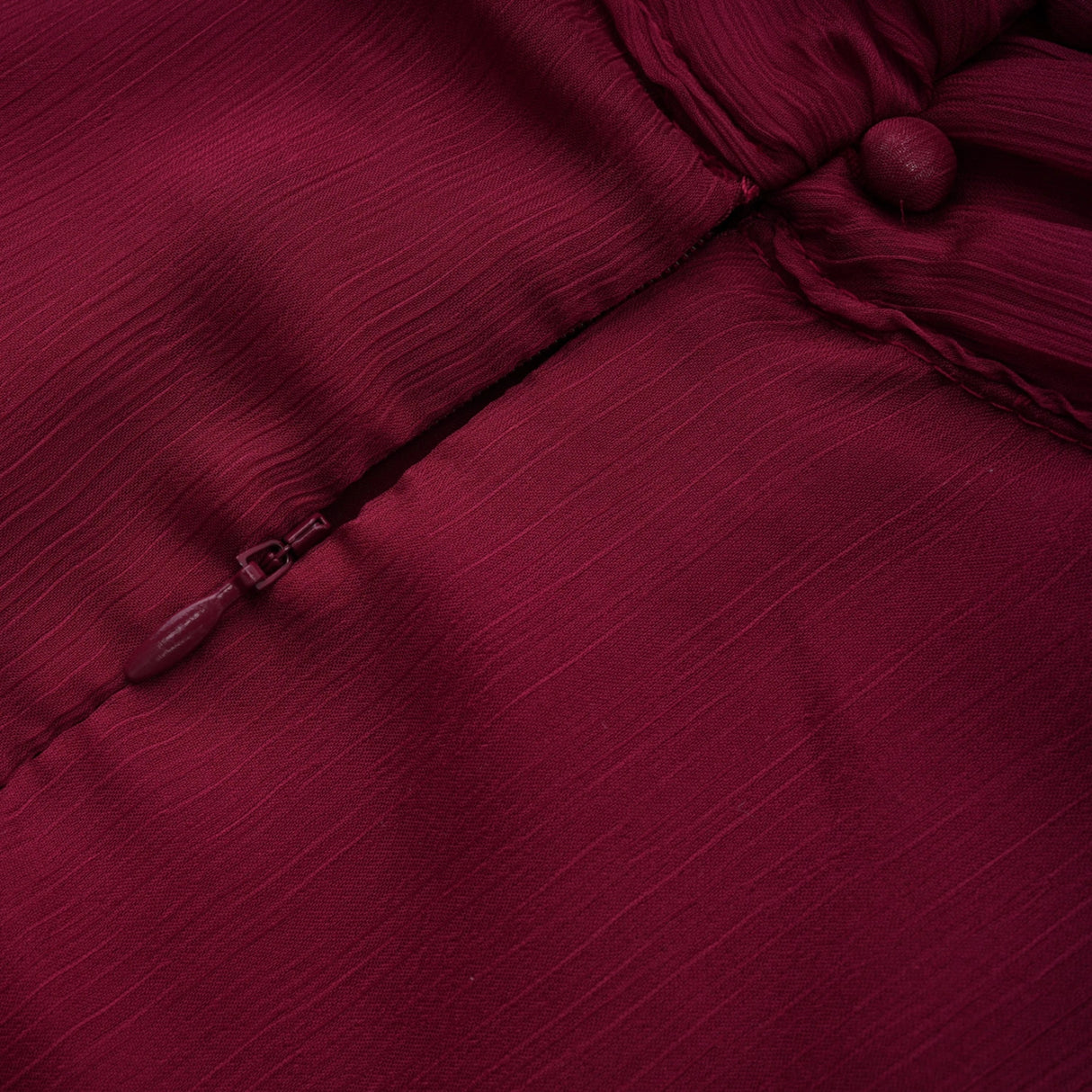 Éléna Burgundy Asymmetrical Ruffled Tulle Mini Dress