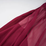 Éléna Burgundy Asymmetrical Ruffled Tulle Mini Dress