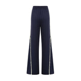 Elena Cardigan & Trousers Set Chunky Crochet Sailor Collar Blue White