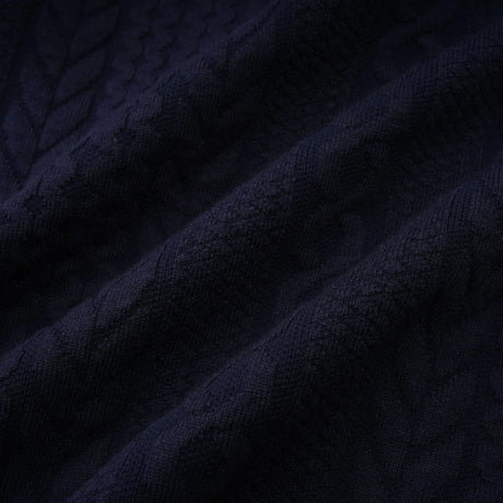 Elena Cardigan & Trousers Set Chunky Crochet Sailor Collar Blue White