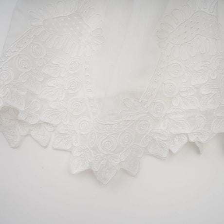 Elena Mini Dress White Guipure Lace Tiered Ruffles & Sweetheart Hem