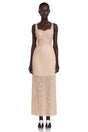 Elena Neutral Sequined Lace Maxi Dress